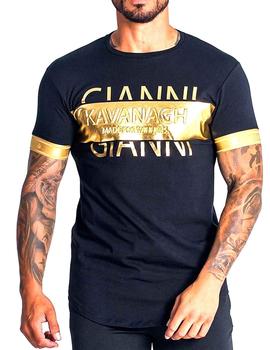 Camiseta Gianni Kavanagh negro logotipo oro