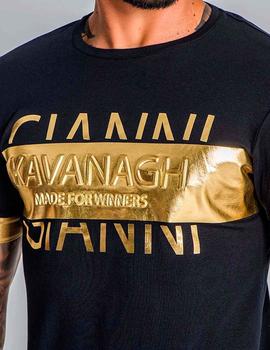 Camiseta Gianni Kavanagh negro logotipo oro