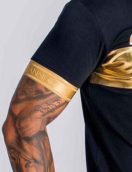 Camiseta Gianni Kavanagh negro logotipo oro