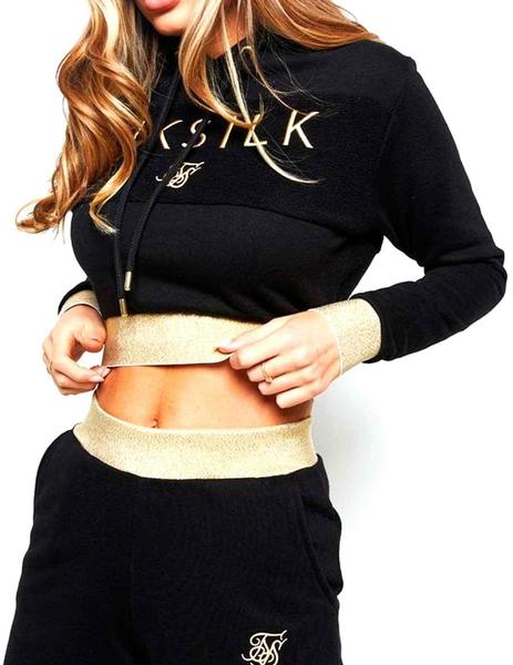 Sudadera SikSilk mujer oro color negro