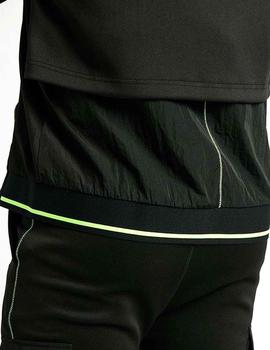 Chaqueta deporte SikSilk negra logos fluorescentes