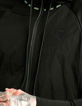 Chaqueta deporte SikSilk negra logos fluorescentes