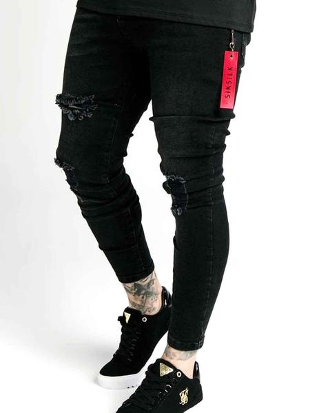 Tejano SikSilk negro con rojo para hombre