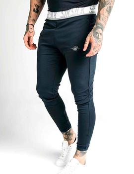 Pantalón chándal SikSilk azul con cintura gris