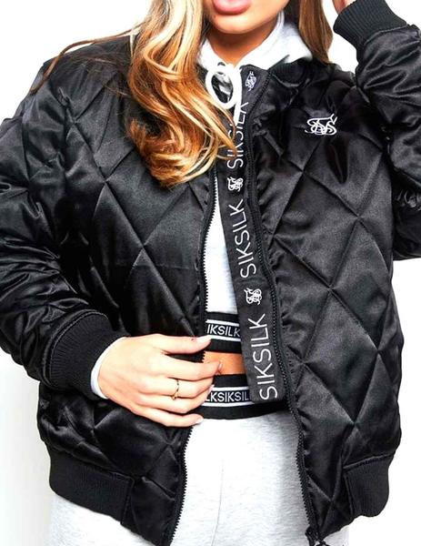 Bomber SikSilk negra acolchada para mujer | Envío