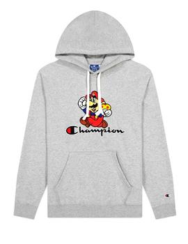 Sudadera Champion Mario Bros gris con capucha