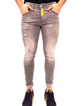 Vaquero Mario Morato gris con amarillo skinny fit