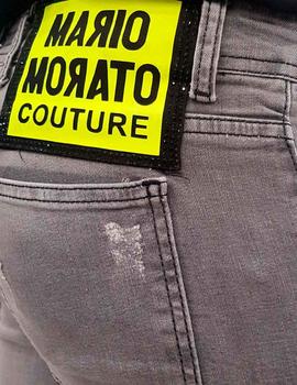 Vaquero Mario Morato gris con amarillo skinny fit