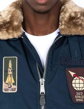 Chaqueta Schott azul marino estilo aviador
