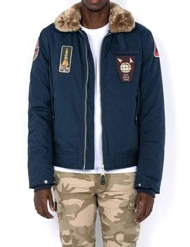 Chaqueta Schott azul marino estilo aviador