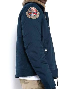 Chaqueta Schott azul marino estilo aviador