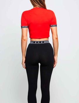 Camiseta SikSilk mujer Crop Tech roja