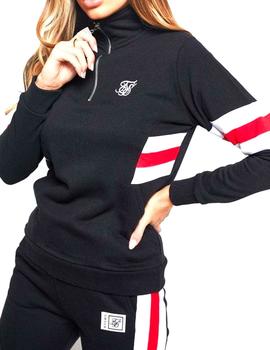 Sudadera SikSilk chica Sports Luxe Track Top negra