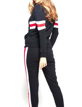 Sudadera SikSilk chica Sports Luxe Track Top negra