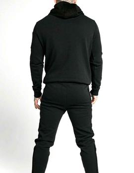 Sudadera SikSilk Sueded Flock con capucha negra