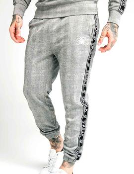 Pantalones SikSilk cuadro gris Dogtooth Check Cuff