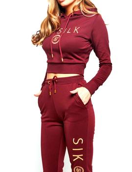 Sudadera SikSilk chica Eyelet Mesh Track granate