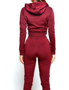 Sudadera SikSilk chica Eyelet Mesh Track granate