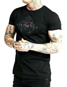 Camiseta SikSilk negra piedras brillantes