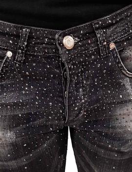 Pantalón Mario Morato negro con piedras brillantes