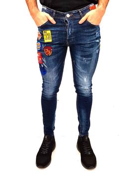 Pantalón Mario Morato Jeans con símbolos cosidos