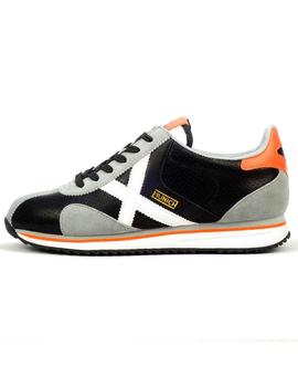 Zapatillas Munich Sapporo 112 negro con naranja