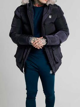 Abrigo SikSilk Rip Stop Puff Parka azul marino