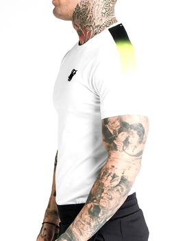 Camiseta Siksilk Fade Panel Tech blanca