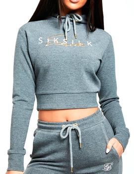 Sudadera Siksilk gris Colour Signature para mujer