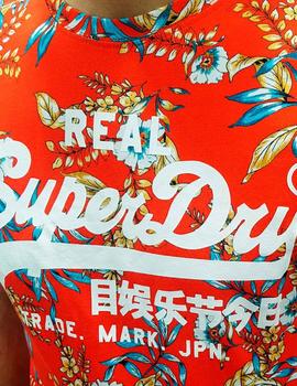 Camiseta Superdry flores rojas para hombre