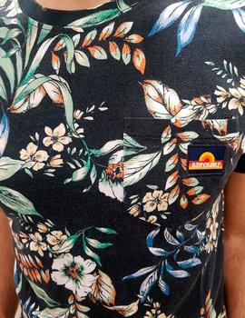 Camiseta Superdry flores multicolor para hombre