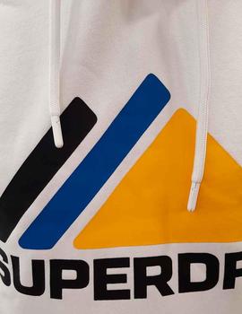 Sudadera Superdry blanca dibujo Mountain Sport