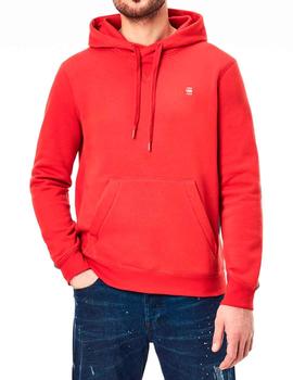 Sudadera básica G Star capucha roja Premium Core