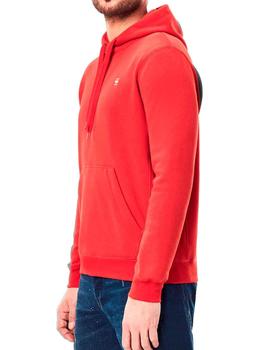 Sudadera básica G Star capucha roja Premium Core