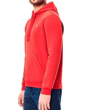 Sudadera básica G Star capucha roja Premium Core