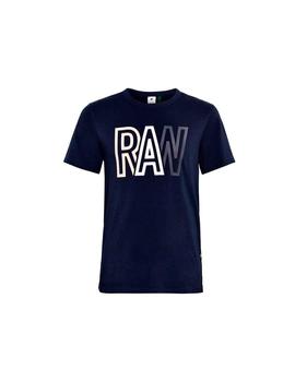 Camiseta G Star letras Raw azul marino para hombre