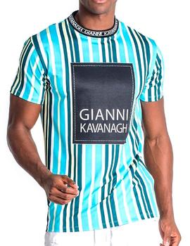 Camiseta Gianni Kavanagh rayas azules cuadro negro