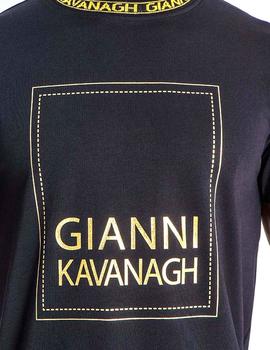Camiseta Gianni Kavanagh negra marco oro