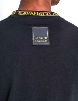 Camiseta Gianni Kavanagh negra marco oro