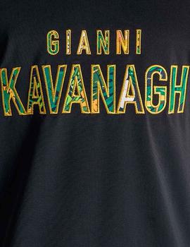 Camiseta asas Gianni Kavanagh negra logo estampado