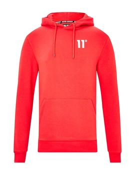 Sudadera 11 Degrees roja con capucha para hombre
