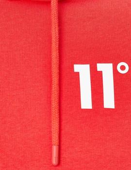 Sudadera 11 Degrees roja con capucha para hombre