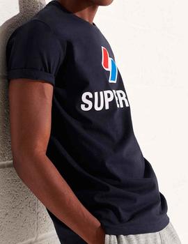 Camiseta Superdry logo nuevo azul marino