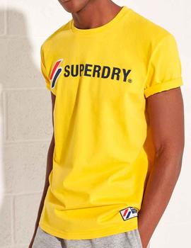 Camiseta Superdry amarilla símbolo vintage
