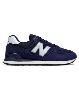 Zapatillas New Balance azul marino N blanca 574