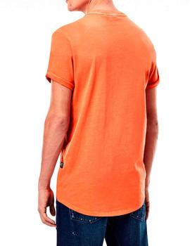 Camiseta G Star Raw Lash naranja lisa para hombre