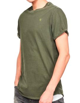 Camiseta G Star Raw floja verde militar hombre