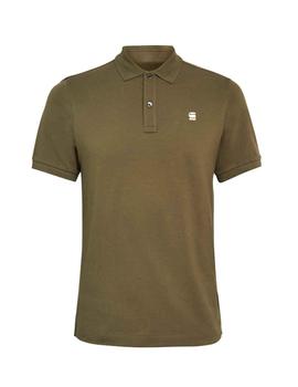 Polo G Star Raw básico manga corta verde militar