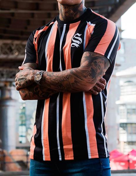 Camiseta de rayas deals negras y blancas hombre