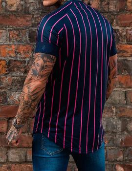 Camiseta Sinners rayas azul marino y rosa